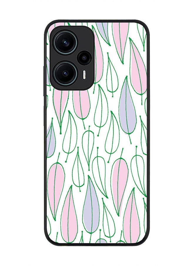 Rugged Black edge case for Xiaomi Poco F5 5G / Xiaomi Redmi Note 12 Turbo 5G Slim fit Soft Case Flexible Rubber Edges Anti Drop TPU Gel Thin Cover - Pastel Summer
