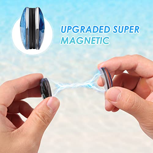 Bamsod 12 PCS Glass Strong Refrigerator Magnets, Ocean Pattern Series Whiteboard Magnets for Office Cabinets Round Fridge Stickers Home Kitchen Decor - Image 3