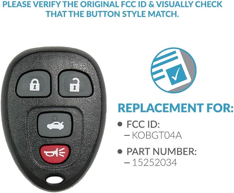 Keyless2Go Replacement Keyless Entry Remote Car Key Fob for Select Chevrolet Models - Image 4