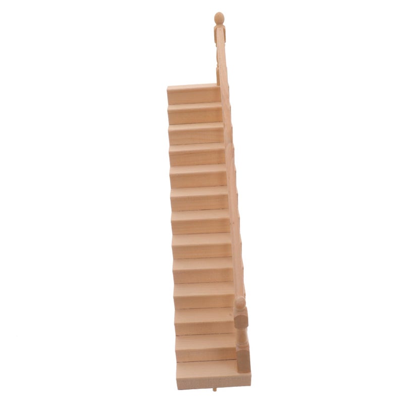 Brown Wooden Dollhouse Furniture Right Handrail for DIY Mini House Building Decoration - Image 2