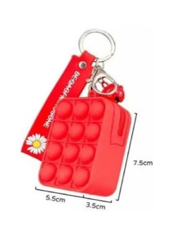 Generic "Innovative Silicone Fidget Keychain Stress Relief Toy with Bubbles (Red)."  - Image 3