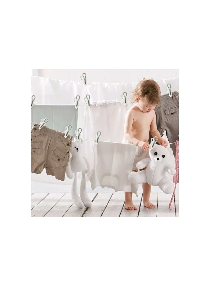 24PCS Clothes Pins, Plastic Clothespins, Clothesline Clips, Clothes Pegs, Laundry Clips, Clothesline Pins, Towel Clips, Beach Towel Clips, Laundry Clips for Drying Clothes, with Storage Box - Image 4