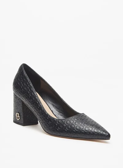 سيليست Women's Textured Slip-On Shoes with Block Heels