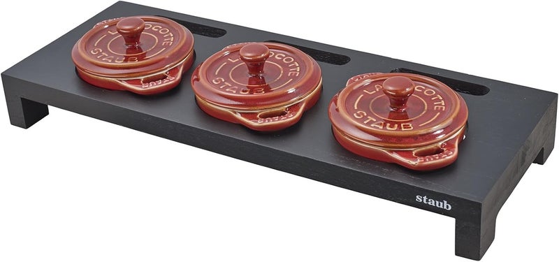 Staub Wood Mini Cocotte Stand - Black for 3 Mini Cocottes - Image 3