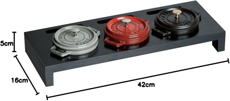 Staub Wood Mini Cocotte Stand - Black for 3 Mini Cocottes - Image 4