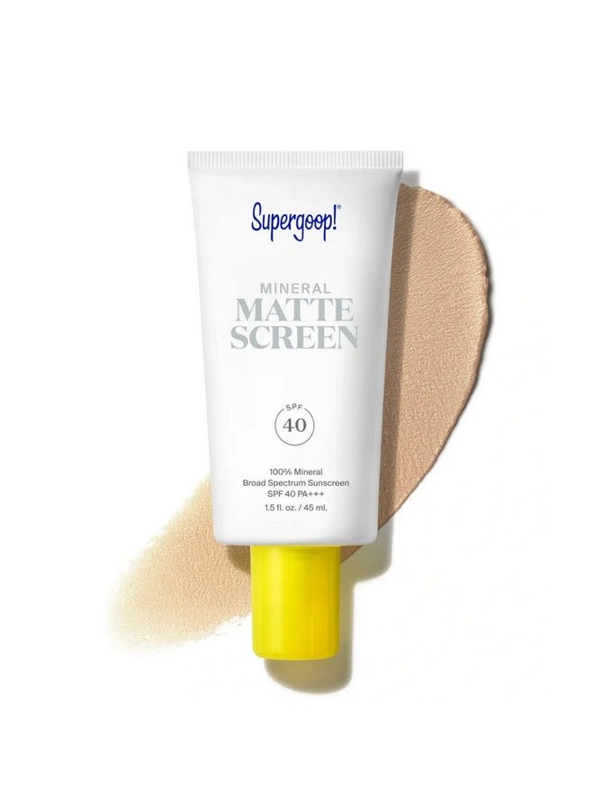 Supergoop! Mineral Mattescreen (Spf 40) - 45 Ml - 100% Mineral, Oil-Free Broad Spectrum Sunscreen - Smooths Skin’S Appearance, Minimizes Pores & Controls Shine - Water & Sweat Resistant - Image 1