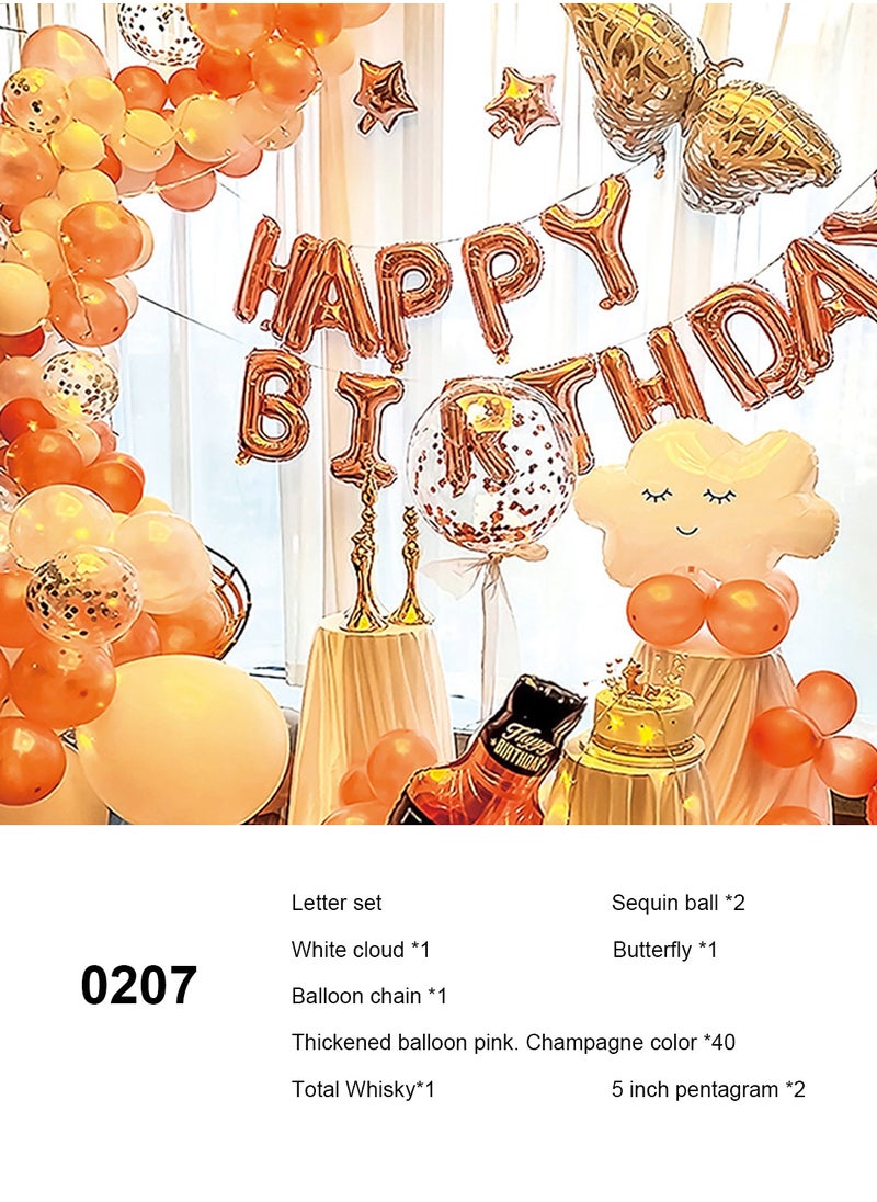 Sharpdo - 61-Piece Thickened Balloon Birthday Letters Set of Pat Pair Balloon Set for Birthday Party Decoration - Image 1