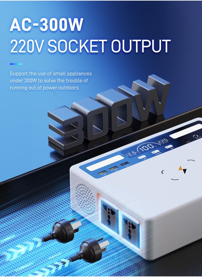VANPA 300W Portable Power Station, 200/300WH Portable Power, Large Capacity Lithium Battery Solar Generator Powerbank For Camping  - Image 3