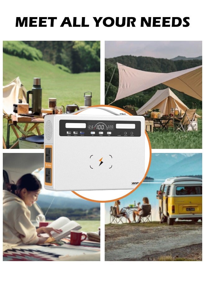 VANPA - 300W Portable Power Station, 200/300WH Portable Power, Large Capacity Lithium Battery Solar Generator Powerbank For Camping - Image 1