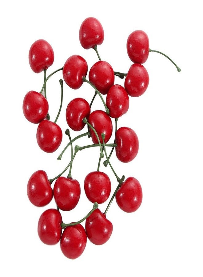 Kopida 20Pcs Artificial Cherries, Lifelike Red Cherries, Fake Cherries for Home Kitchen Party Decoration Photography Prop - Image 1