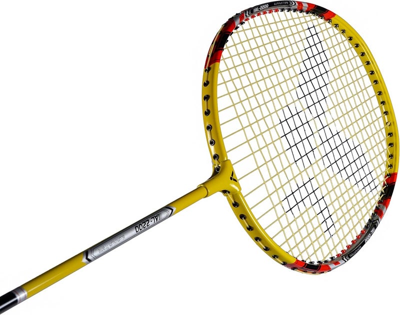 Victor AL 2200 Badminton racket and shuttlecock in yellow single racket or as a set with racket/balls/carry bag - Image 2