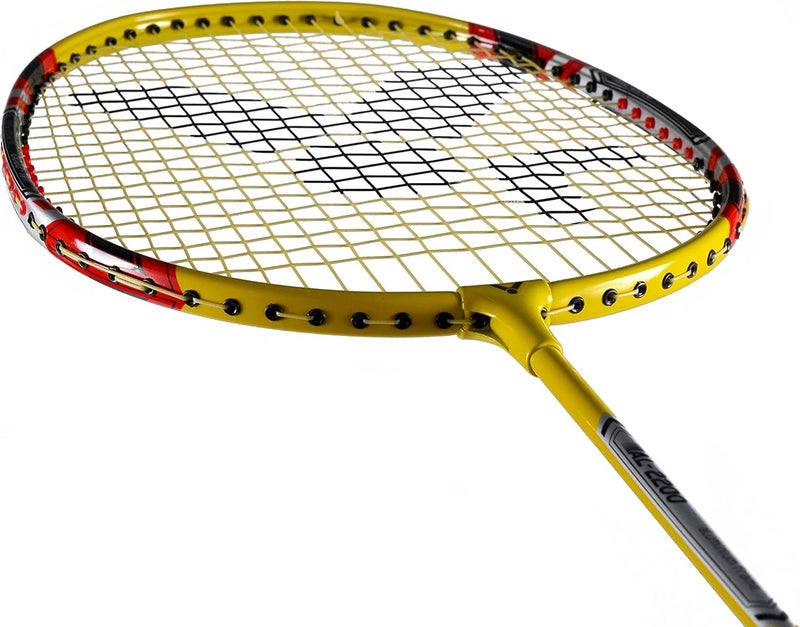 Victor AL 2200 Badminton racket and shuttlecock in yellow single racket or as a set with racket/balls/carry bag - Image 1