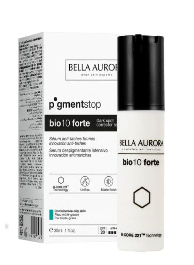 BELLA AURORA سيروم بيلا أورورا بيغمنت ستوب بيوفورتي للبقع الداكنة للبشرة المختلطة والدهنية 30 مل