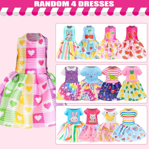Miunana 22 Pcs Mini 5 inch Doll Clothes and Accessories Including 4 Sets Fashion Dresses 4 Casual Tops and Pants Outifits 4 Swimsuits with 4 Shoes 2 Glasses 2 Shoulder Bag for 5-5.3 Inch Dolls - Image 2