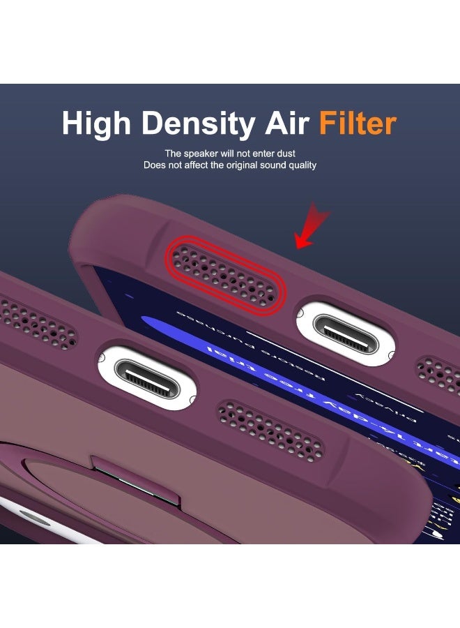 Compatible with iPhone 17 Pro Max Case with Invisible Magnetic O-Ring Stand Military-Grade Translucent Case for iPhone 17 ProMax 6.9" [Compatible with Mag-Safe][Great Grip Feeling], wine red - Image 5