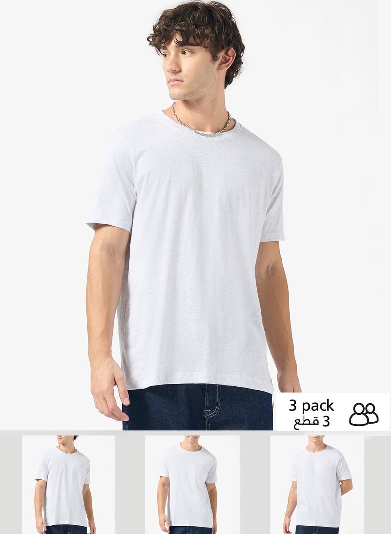Seventy Five Basics Pack of 3 Round Neck T-Shirt - Image 1
