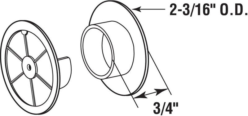 Prime-Line N 6568 Closet Pole Sockets, 1-3/8 Inch, Durable Plastic, White - Set of 2 - Image 2