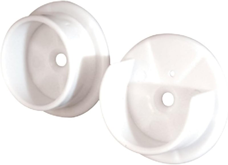 Prime-Line N 6568 Closet Pole Sockets, 1-3/8 Inch, Durable Plastic, White - Set of 2 - Image 1