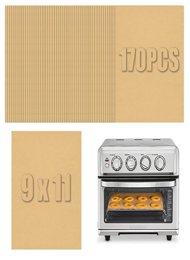 GOAUS Parchment Paper Sheets 9x11 Inch, Air Fryer Toaster Oven Liners Rectangular 170 pcs, Disposable Paper Liners Fit Cuisinart, Emeril Lagasse, Ninja Foodi, Breville, Instant Pot - Image 1