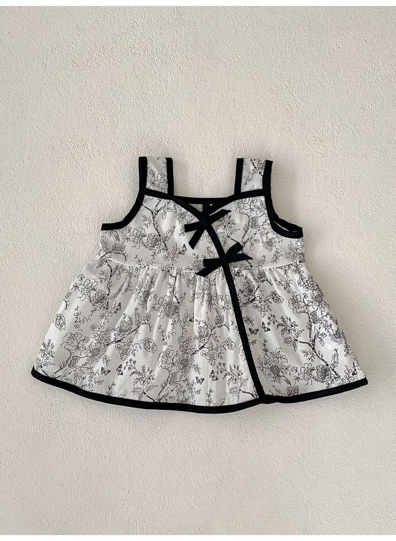 DOOKOO Sling Sleeveless Newborn Printed Flower Cotton Top Infant Solid Color Pants Baby Girl Clothes Sets - Image 2