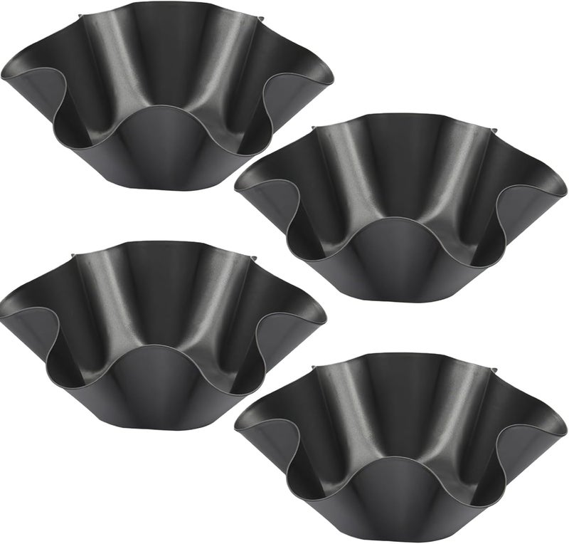 Cielasis 4 pcs 8.5" Nonstick Large Taco Shell Bowl – Carbon Steel Tortilla Maker Shell Pans Baking Molds Tostada for Frying Salad Bowls - Image 1