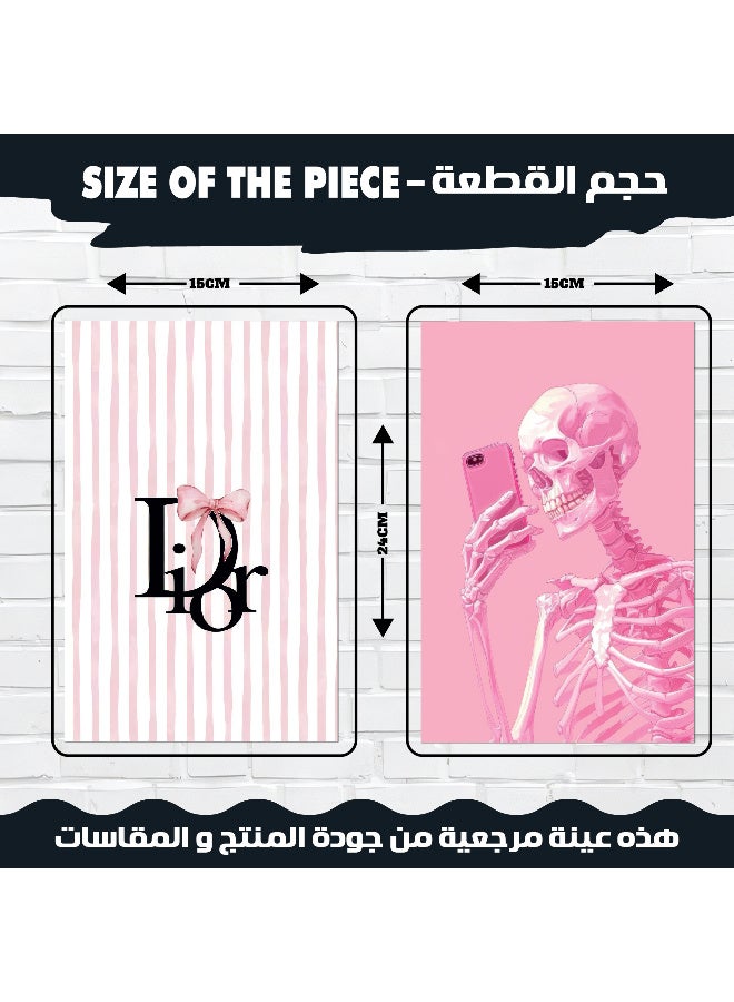 ديكور جداري وردي نبكي (12 قطعة) – مطبوعات فاخرة لامعة 300 جم مع لاصق مزدوج سهل التركيب، مثالية لتصميم الغرف الأنثوي البسيط - Image 4