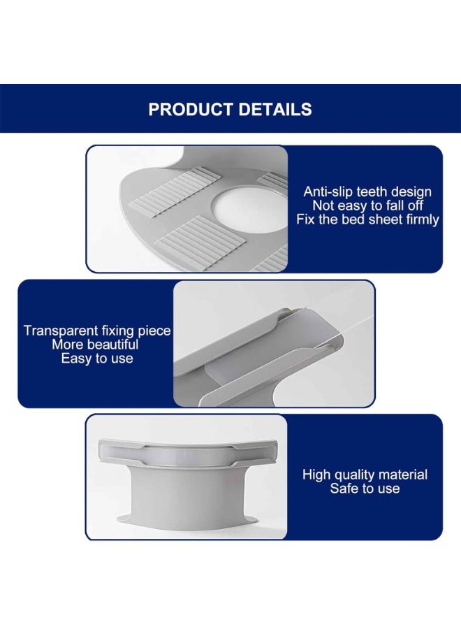 Hihonor Bed Sheet Holder Set with Lock Strips, Heavy Duty Bed Sheet Fasteners, Non-Slip Lock Sheet Clips, for All Size Mattress, Blankets, Bedding (Grey-4pcs) - Image 4