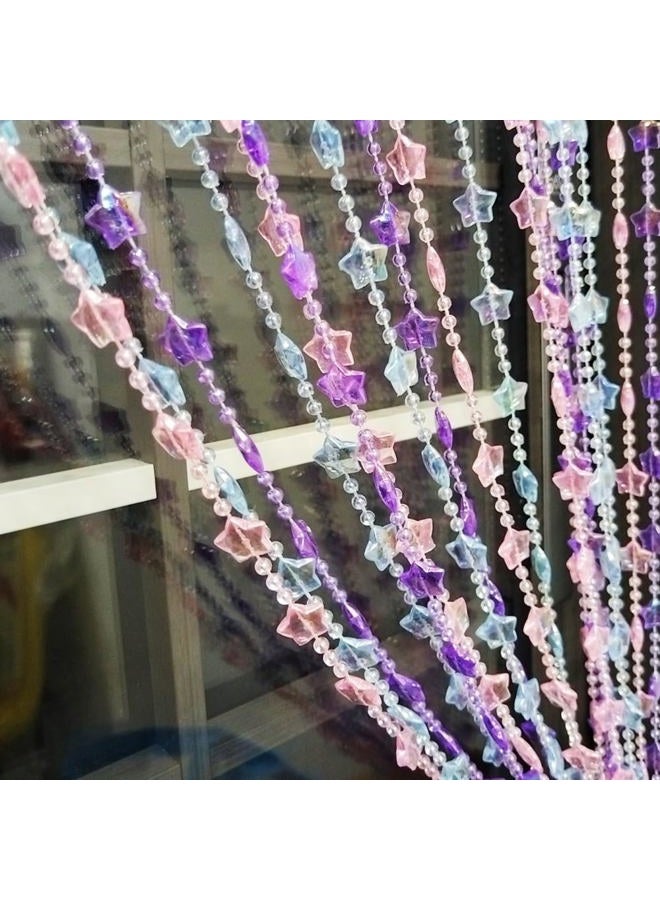 ave split Beaded Curtain Doorways Star Acrylic Hanging Door Beads String Curtains Tassel Room Divider Screen Decor for Doorway Window Living Room Wedding 049Star (Colourful Star) - Image 5