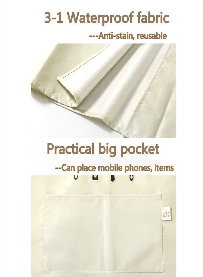 NAN Wind Women Kitchen Apron with Big Pockets,Long Sleeves Waterproof Apron for Cooking Baking Cleaning Work,Chef Aprons Kitchen Cooking Apron BBQ Grill Gift for Dad Men Women - Image 4