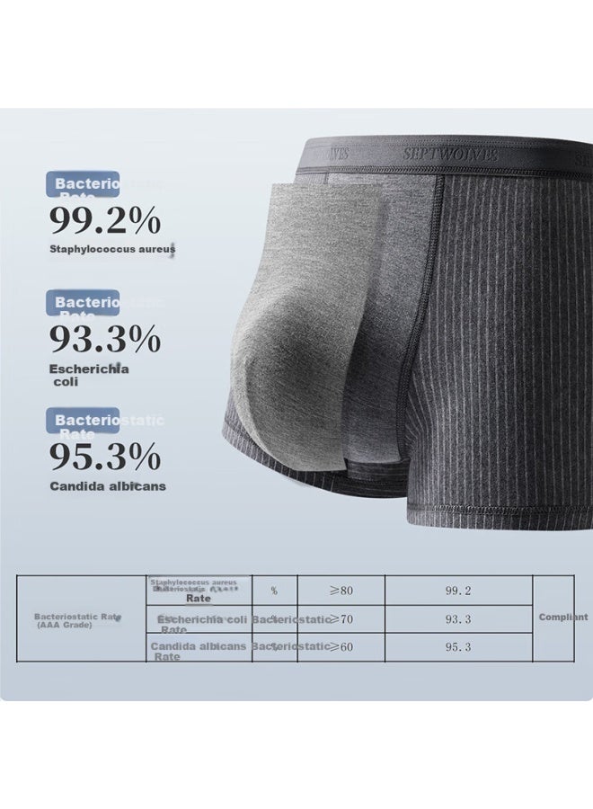 Septwolves Men's Cotton Boxer Briefs Large Size Mid-waist Shorts Vertical Striped Underwear Men's Comfortable Boxer Shorts - Image 4