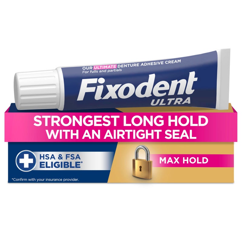 Fixodent Ultra Max Hold Denture Adhesive, 2.2 oz, (Packaging may vary) - Image 1