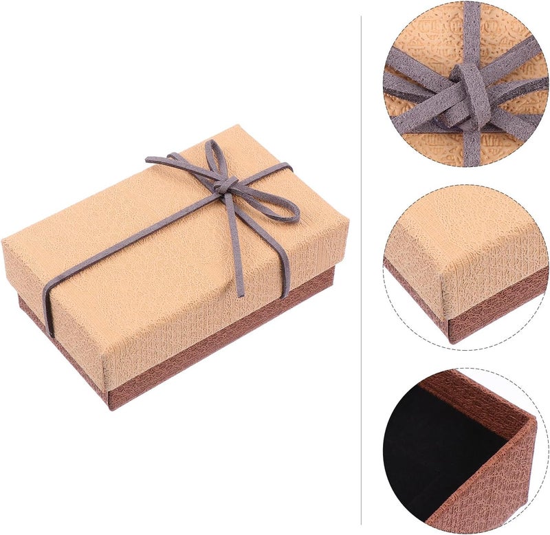 WATIIFUFU 6pcs Bowknot Lipstick Paper Boxes with Built Sponge Slot Fashionable Khaki Rectangular Packaging for Festival and Party Favor - Image 2