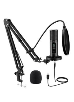 Maono Maonocaster PM422 USB Microphone Stand with Zero Latency Monitoring Professional Cardioid Condenser for Recording Podcasting Black  - Image 1