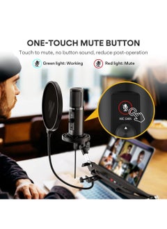 Maono Maonocaster PM422 USB Microphone Stand with Zero Latency Monitoring Professional Cardioid Condenser for Recording Podcasting Black  - Image 5