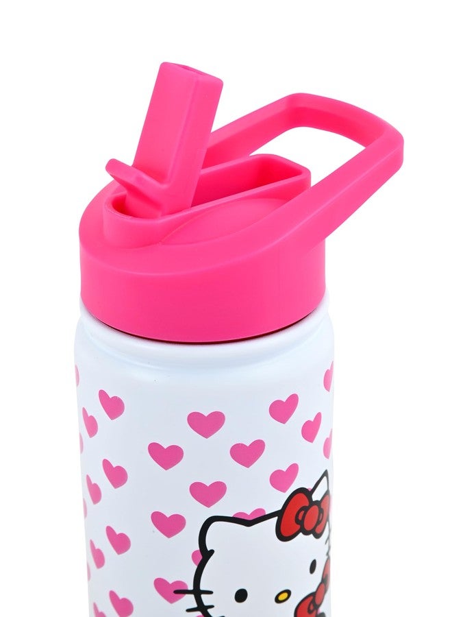 فاست فوروورد زجاجة ماء معزولة من الفولاذ المقاوم للصدأ بتصميم هيلو كيتي من سانريو | زجاجة ماء معزولة سعة 20 أونصة | ترمس ماء للأطفال للبنات والأولاد، للجنسين، C6VAC13FN - Image 2