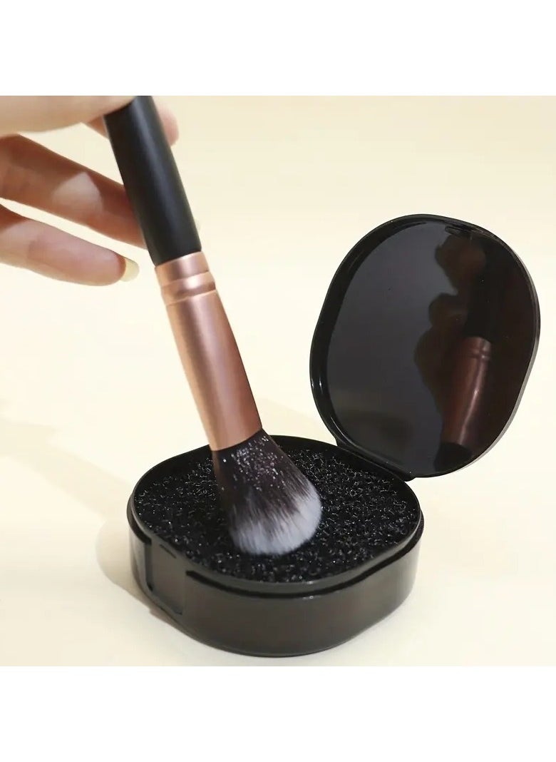 ORiTi Color Removal Cleanser Sponge Dry Makeup Brush Cleaner Elilminating Drying Time Switch Eyeshadow Colored Immmediately Shadow Switch Brush Cleaner Clean Without Water or Soap - Black  - Image 1