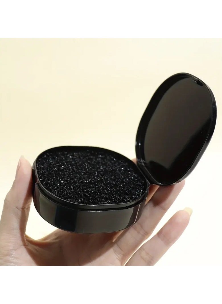 ORiTi Color Removal Cleanser Sponge Dry Makeup Brush Cleaner Elilminating Drying Time Switch Eyeshadow Colored Immmediately Shadow Switch Brush Cleaner Clean Without Water or Soap - Black  - Image 3