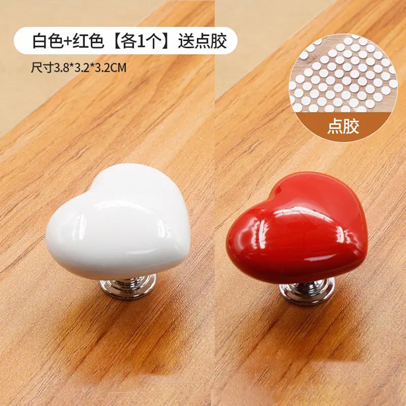 Tiktok Same Love Toilet Button Simple Heart-Shaped Cabinet Drawer Door Handle Punch-Free Adhesive Press - Image 1