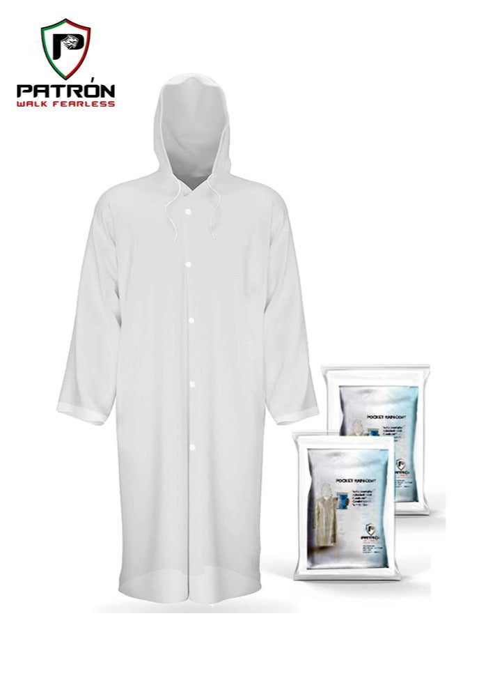 Patron Dispoable Rain Coat With Button Lightweight Emergency Jacket Rainwear for Men and Women Outdoor All-Sport Waterproof Pack Of 10 Pcs