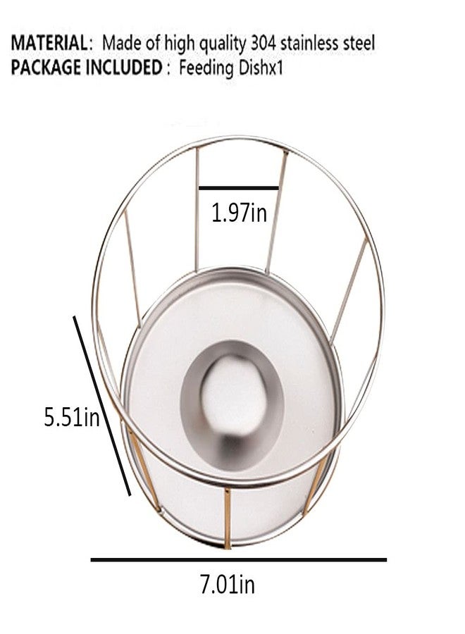 La La Pet® Stainless Steel Reptile Turtle Food Water Dispenser Feeder Food Bowl Feeding Dish for Lizard Tortoise Chameleon Round L - Image 5