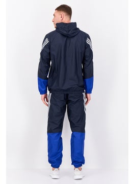 Adidas Men 2 Pieces Sportswear Fit Long Sleeves Outdoor Jacket And Pant Set, Navy Blue  - Image 3