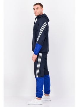 Adidas Men 2 Pieces Sportswear Fit Long Sleeves Outdoor Jacket And Pant Set, Navy Blue  - Image 2