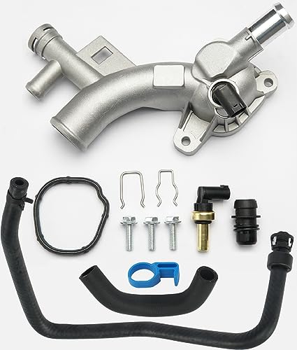 Aluminum Engine Coolant Housing Water Outlet Kit with Inlet Hose and Oil Cooler Hose Compatible with 20112021 Chevy Cruze Sonic Trax Buick Encore 14L Replaces 25193922 902846 13251447 55596898