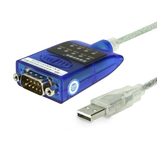 Gearmo USB 2.0 to RS-232 Serial Adapter - 16in. Cable, LED Indicators, FTDI Chip, Plug & Play - Use Legacy Serial Devices with Modern USB Systems - Image 1