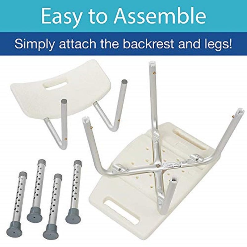 Homecraft Aluminium Shower Stools with Circular Seat 508610 mm PreAssembled Eligible for VAT Relief in the UK Height Adjustable Sturdy Bathroom Seat for Elderly Disabled Reduce Slips Falls - Image 2