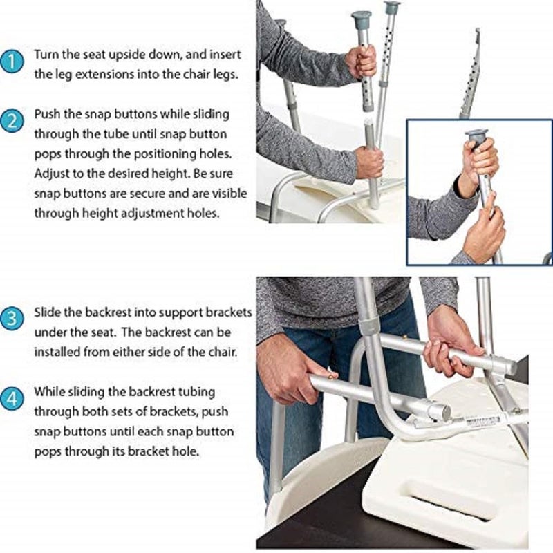 Homecraft Aluminium Shower Stools with Circular Seat 508610 mm PreAssembled Eligible for VAT Relief in the UK Height Adjustable Sturdy Bathroom Seat for Elderly Disabled Reduce Slips Falls - Image 3
