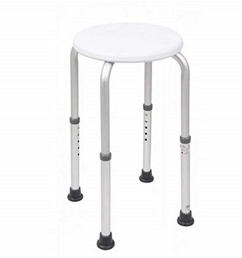 Homecraft Aluminium Shower Stools with Circular Seat 508610 mm PreAssembled Eligible for VAT Relief in the UK Height Adjustable Sturdy Bathroom Seat for Elderly Disabled Reduce Slips Falls - Image 1