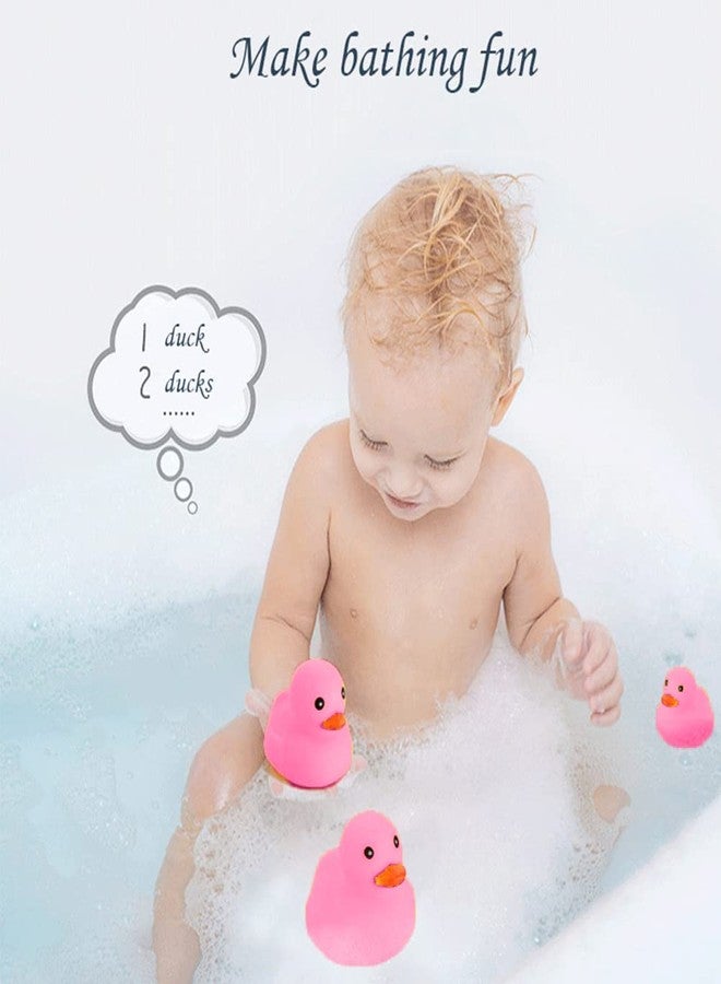 WAMSOLE 16PCS Pink Rubber Duck Kids Bath Duck Toys ,Squeak Rubber Ducks in Bulk Rubber Ducks Baby Shower Duck Decorations Party Favors (2.2’’) - Image 5