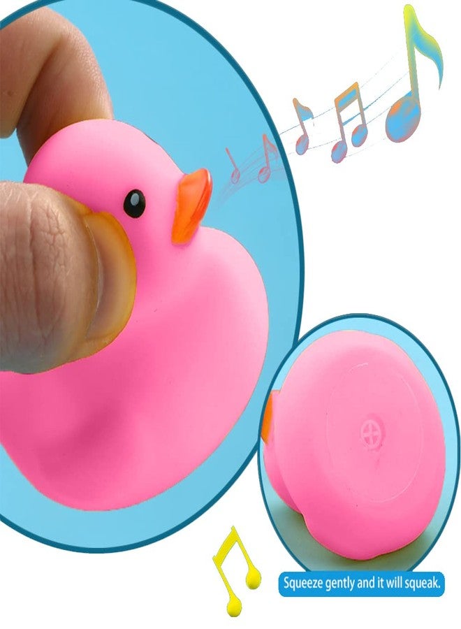 WAMSOLE 16PCS Pink Rubber Duck Kids Bath Duck Toys ,Squeak Rubber Ducks in Bulk Rubber Ducks Baby Shower Duck Decorations Party Favors (2.2’’) - Image 3