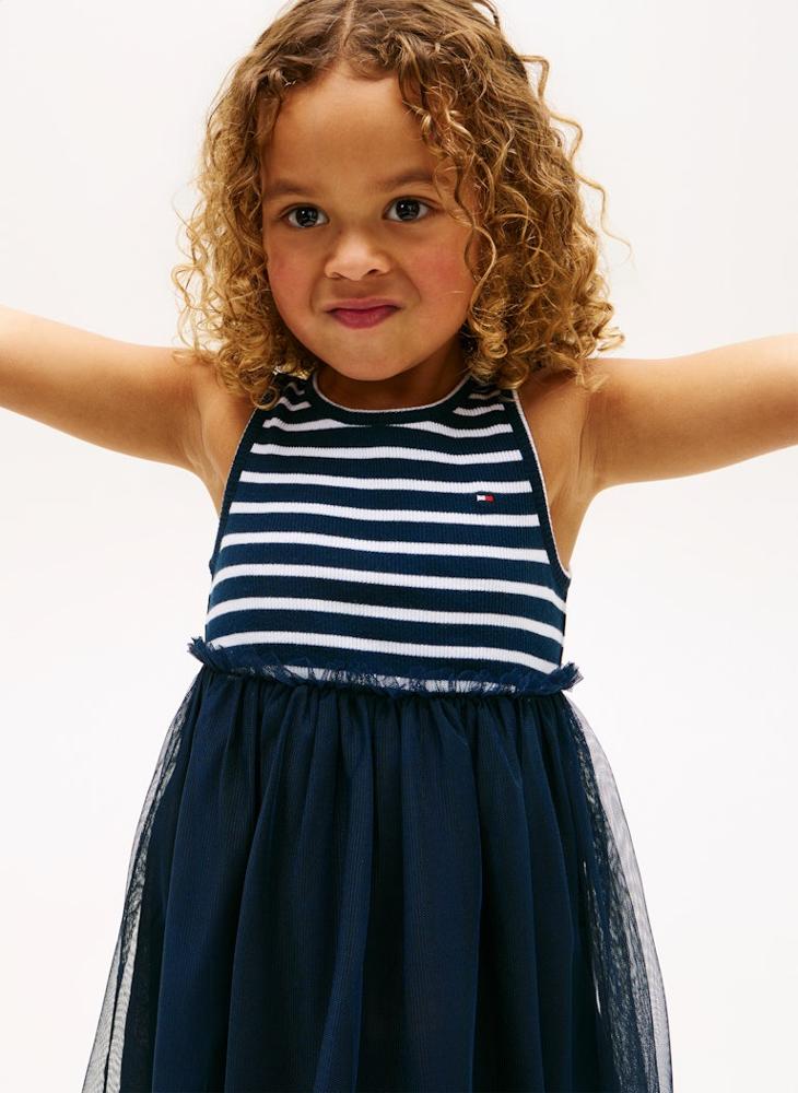 TOMMY HILFIGER Tulle Sleeveless Fit And Flare Dress - Image 3